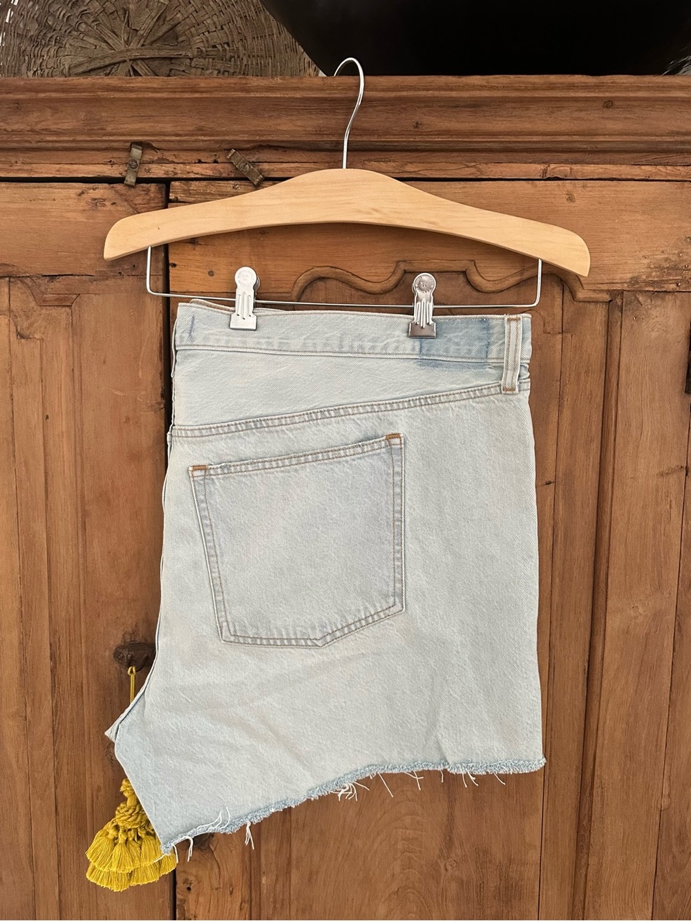 Abercrombie & Fitch Light Blue Denim Cutoff Shorts with Frayed Hem